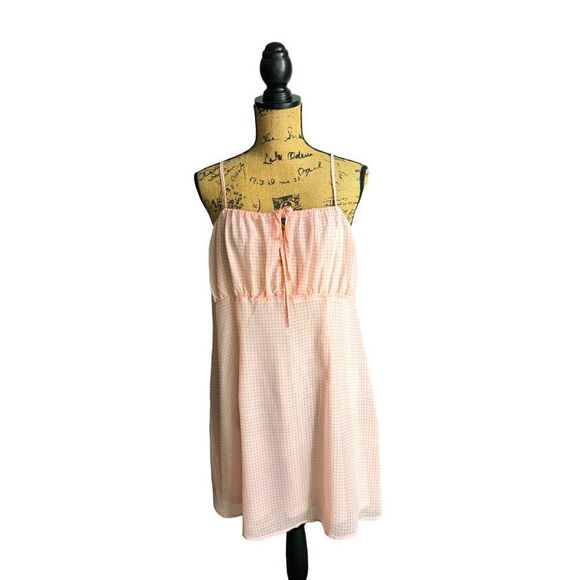 H&M Divided Pink Chiffon Babydoll Slip Dress Size Large NWOT 4 0444 - Picture 2 of 11